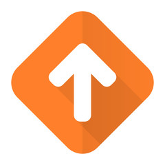 Poster - up arrow orange flat icon arrow sign