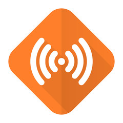 Poster - wifi orange flat icon wireless network sign