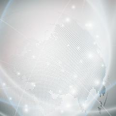 dotted world globe, light design vector illustration