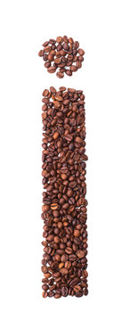 Alphabet from coffee beans.