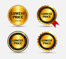Lowest Price Label Set Vector Illustration