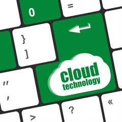 Poster - Connect to cloud concept on button of the keyboard key