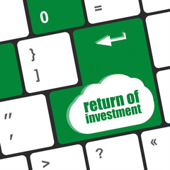 Poster - investing concepts, with a message on enter key or keyboard
