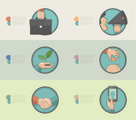 Wall Mural - concept icons for business company