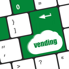 Leinwandbilder - keyboard keys with vending button, business