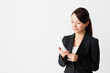 © taka - asian businesswoman on white background