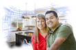 © Andy Dean - Mixed Race Couple Over Kitchen Design Drawing and Photo