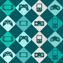 Plakat wzór cyfrowy piktogram gamer
