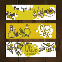 Canvas Print - Olive Banners Set