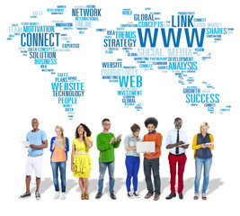 Wall Mural - Social Media Internet Connection Global Communications Concept