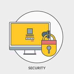 Wall Mural - flat design concept for security