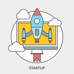 Wall Mural - Flat design concept for Startup