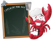 Cute Lobster Chef with Sign Board.