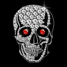 Diamond Skull With Red Eyes