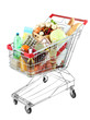 © Africa Studio - Shopping cart full with various groceries isolated on white