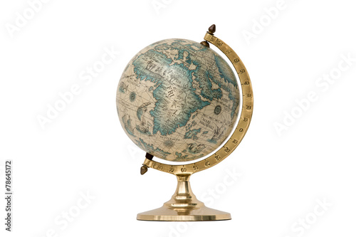 Obraz na płótnie Old Style World Globe - Isolated on White