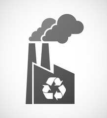 Poster - Industrial factory icon with a recycle sign