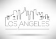 Los Angeles City Line Silhouette Typographic Design