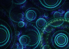 Blue Abstract Circle Fractal Background