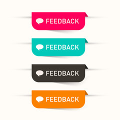 Wall Mural - Feedback Vector Paper Labels - Stickers Set - Web Icons