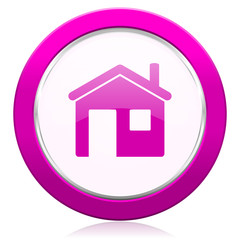 Poster - house violet icon home sign