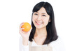 © blanche - オレンジを持った女性