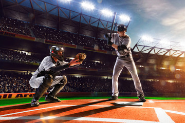 Wall Mural - Professional baseball players on  grand arena