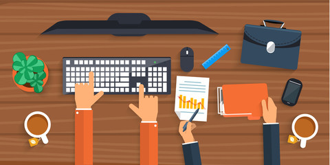 Poster - Business man working with computer
