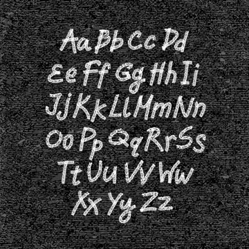 Hand drawn font on textured paper black background