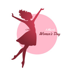 Canvas Print - Happy Women Day pink background