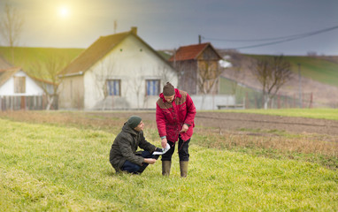 Farmers on farmland