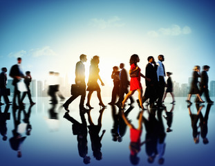Wall Mural - Business People Commuter Corporate Cityscape Pedestrian Concept