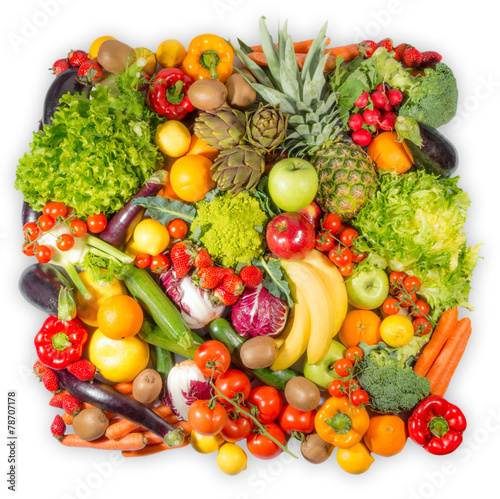 Obraz w ramie frutta e verdura globale