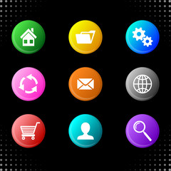 Wall Mural - Round website icons