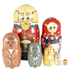 Wall Mural - Nesting Dolls on fairy tale Kolobok in two rows