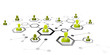 Abstract illustration of professional business network grid
