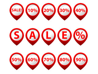 Wall Mural - set of sale and discount web buttons