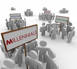 Generation X Y Millennials Young People Groups Demographic Marke