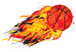 Flaming basketball