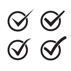 Set of check mark, check box icons