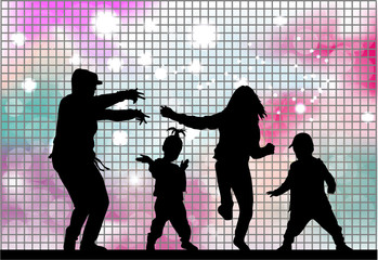 Wall Mural - Dancing silhouettes