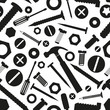 hardware screws and nails with tools seamless pattern eps10
