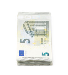 Canvas Print - Few five euro notes isolated