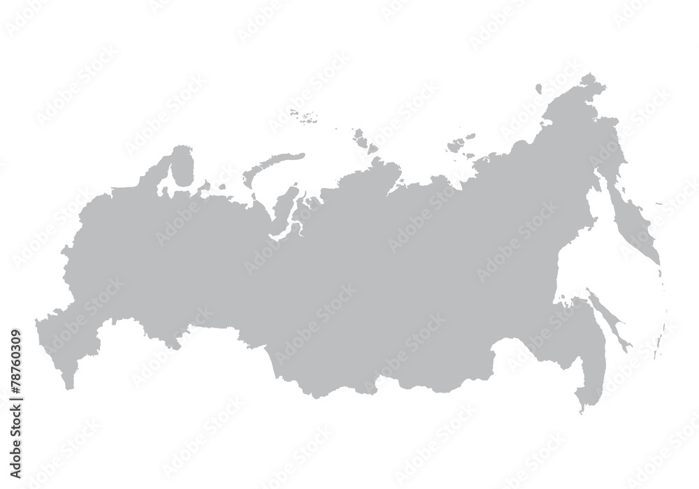 grey map of Russia - obrazy, fototapety, plakaty 