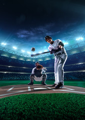 Wall Mural - Professional baseball players on  grand arena