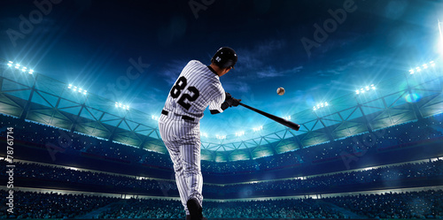 Fototapety Baseball  profesjonalni-gracze-w-baseball-na-nocnej-wielkiej-arenie