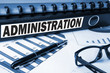 administration label on document folder