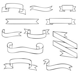set of blank outline ribbons