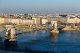 Fototapeta Paryż - The famous chain bridge in Budapest, Hungary