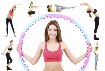 Women doing exercises isolated